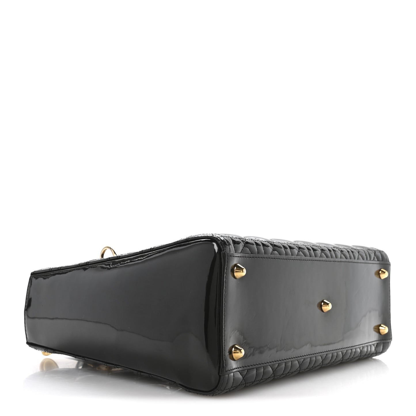 Patent Cannage Large Lady Dior Black