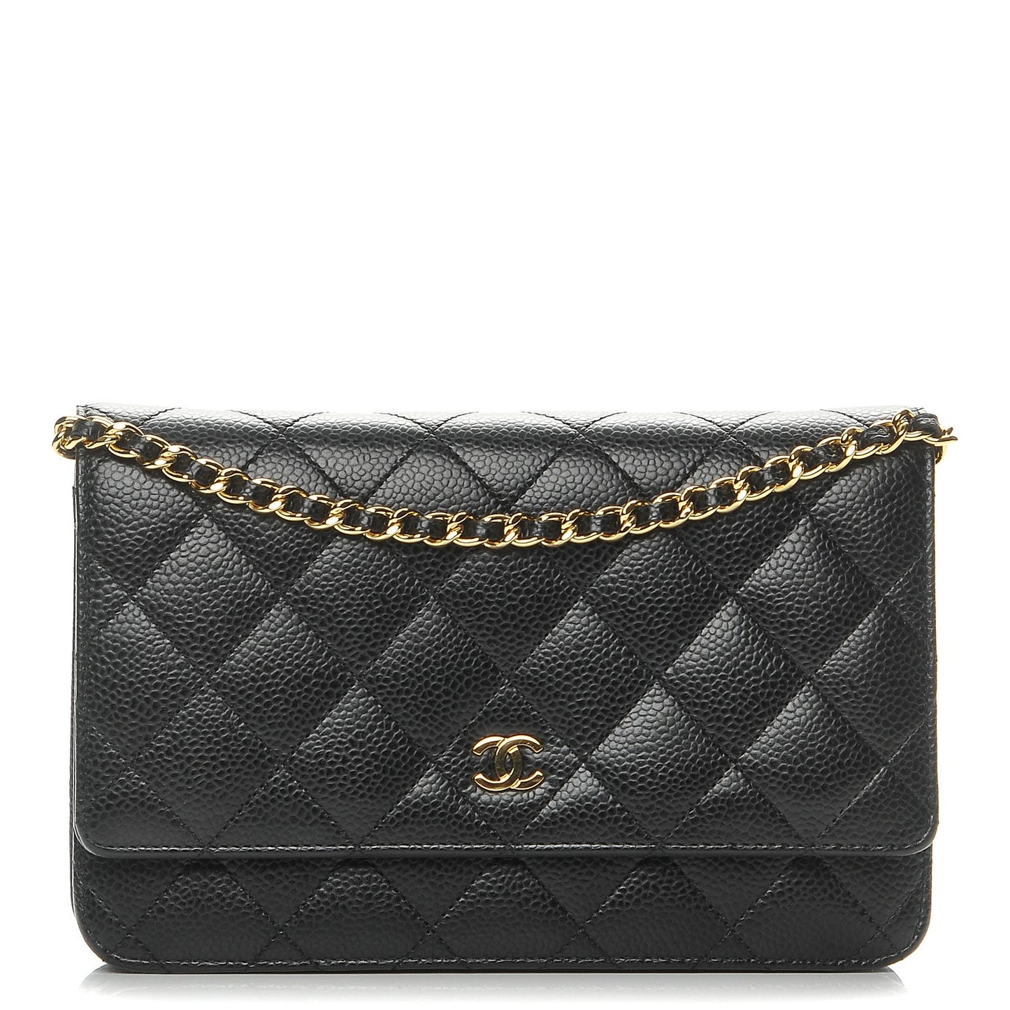 Caviar Quilted Wallet On Chain WOC Black