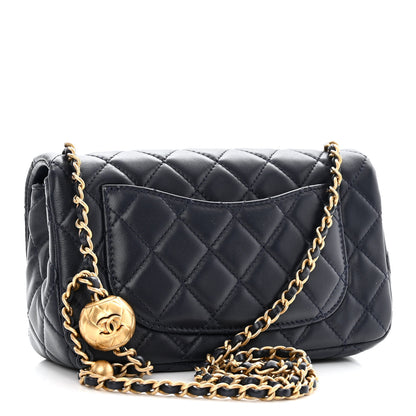 Chanel Lambskin Quilted Mini Pearl Crush Rectangular Flap Navy Blue 3 of 11