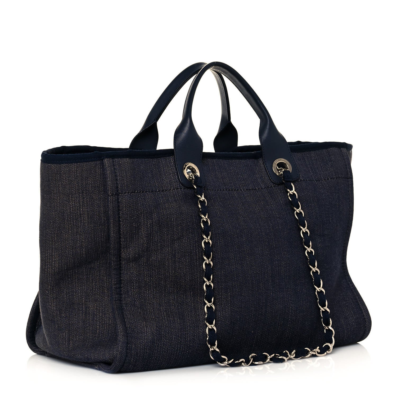 Chanel Denim Medium Deauville Tote Dark Blue 3 of 14