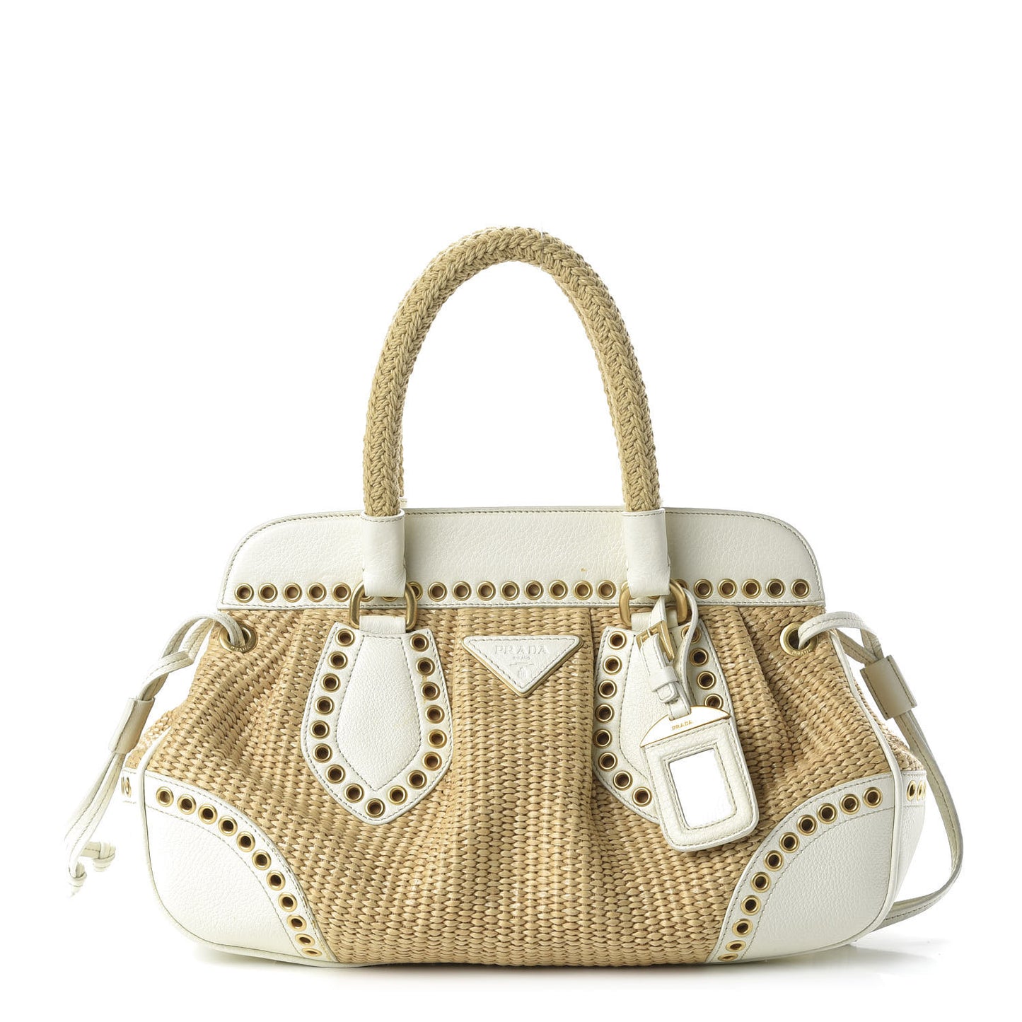 Paglia Vitello Daino Frame Satchel Naturale White