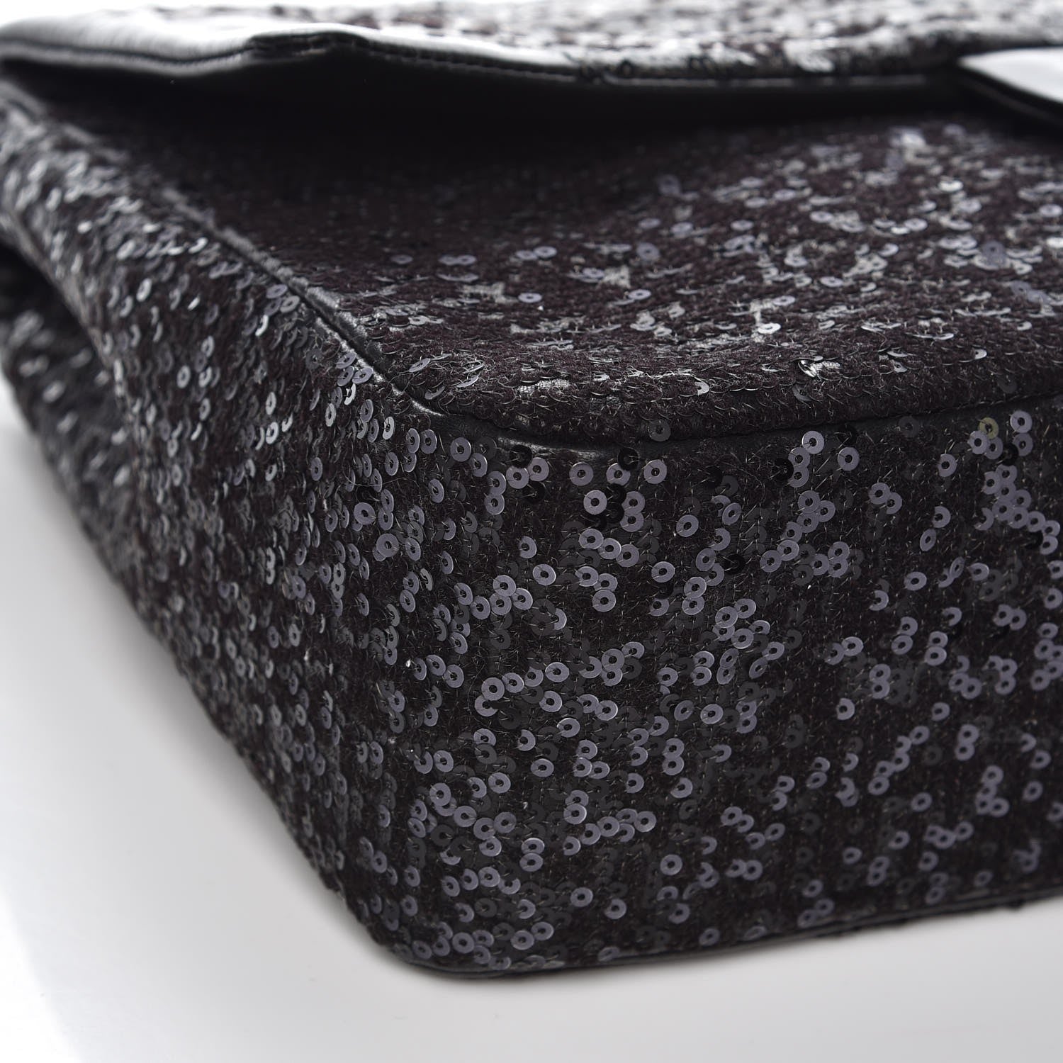 Chanel Sequin Lambskin Jumbo Moonlight on Water Flap Black 9 of 12