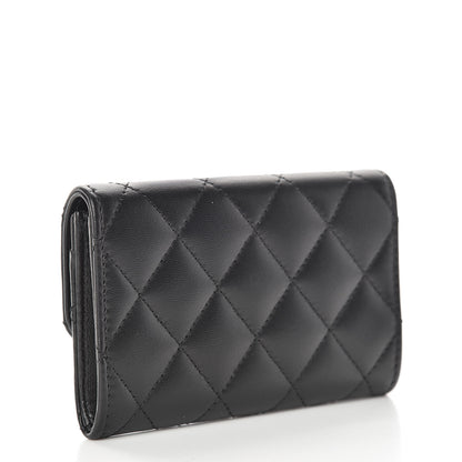 Chanel Lambskin Quilted Flap Card Holder Black 3 of 9