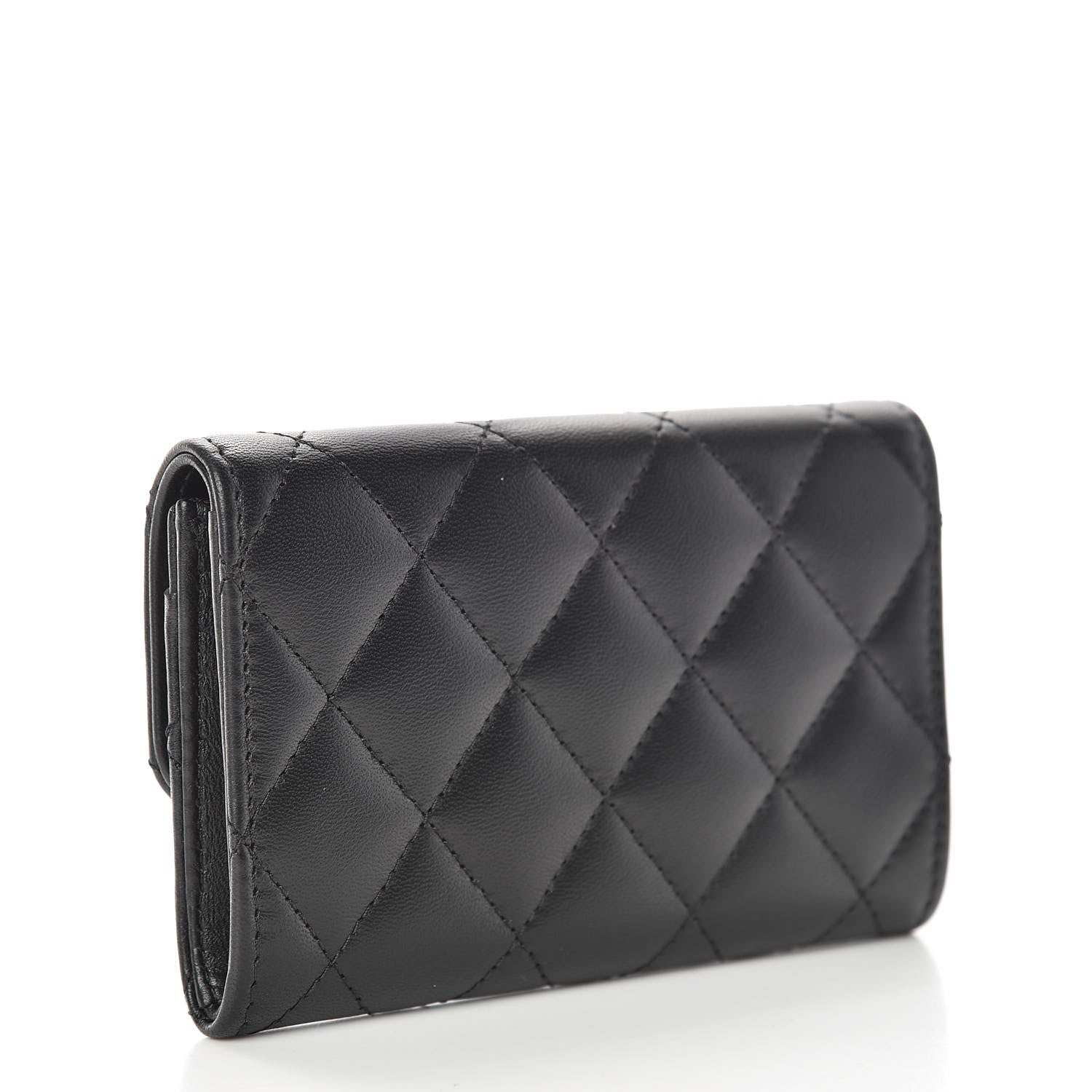 Chanel Lambskin Quilted Flap Card Holder Black 3 of 9