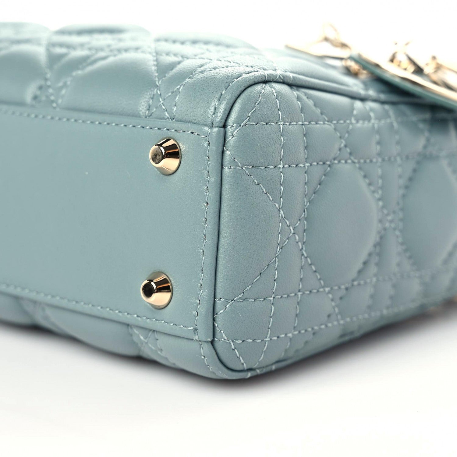 Christian Dior Lambskin Cannage Mini Lady Dior Cloud Blue 9 of 10