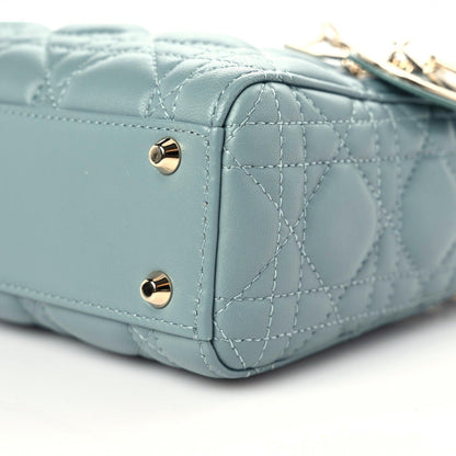 Christian Dior Lambskin Cannage Mini Lady Dior Cloud Blue 9 of 10