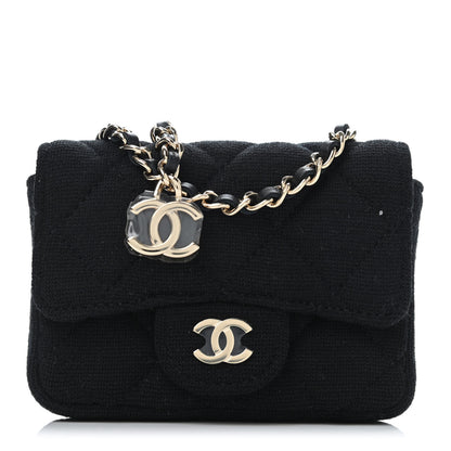 Chanel Jersey Quilted Flap Chain Waist Bag Black 1 of 4