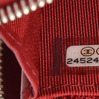 Chanel Caviar Quilted Small Zip Around Wallet Dark Red 8 of 9