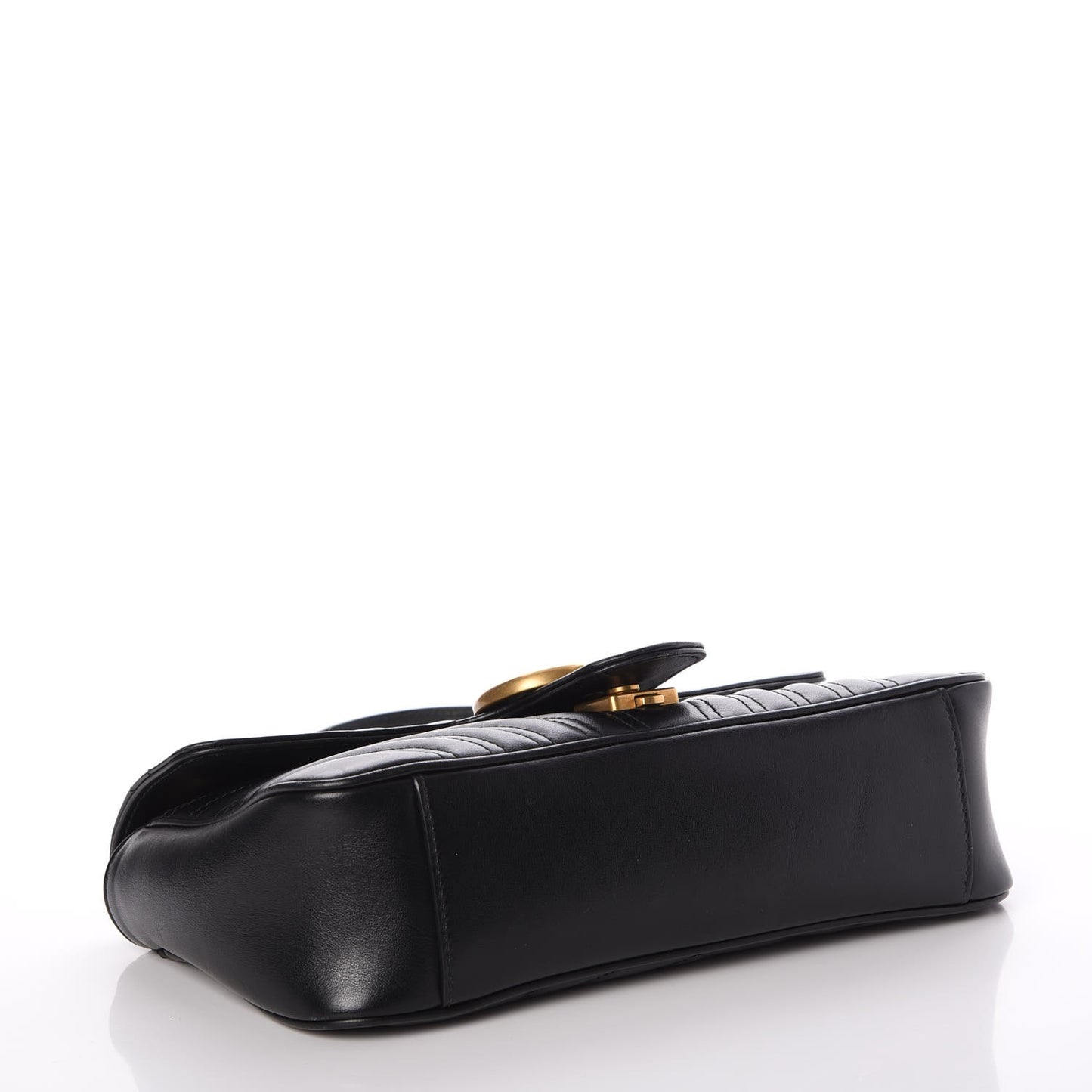 Calfskin Matelasse Small GG Marmont Shoulder Bag Black