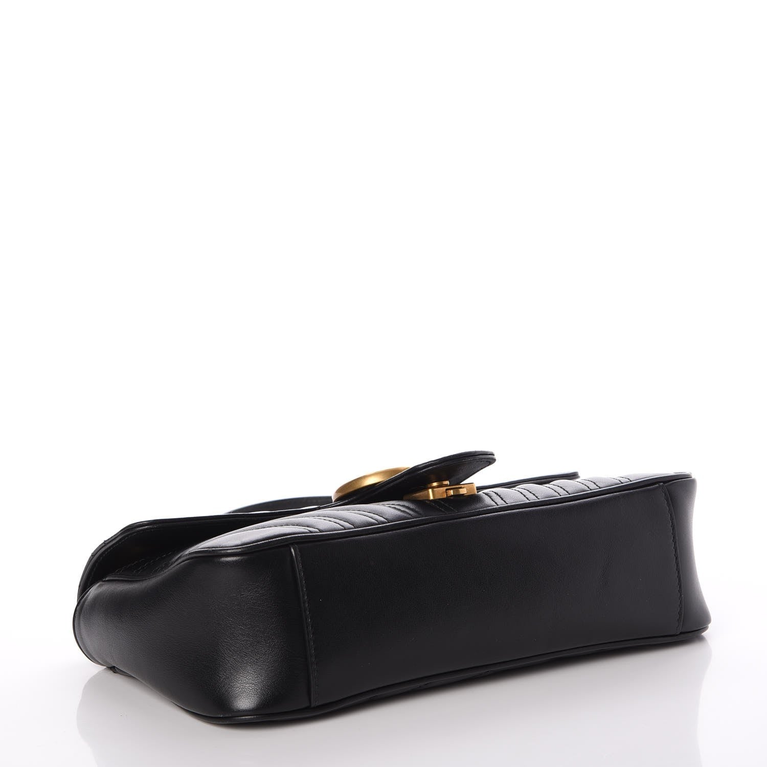 Gucci Calfskin Matelasse Small GG Marmont Shoulder Bag Black 4 of 9