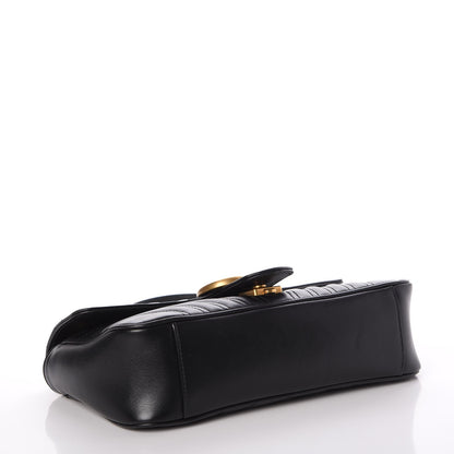 Gucci Calfskin Matelasse Small GG Marmont Shoulder Bag Black 4 of 9