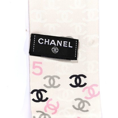 Chanel Silk CC Slim Bandeau Pink Ecru Black 3 of 3