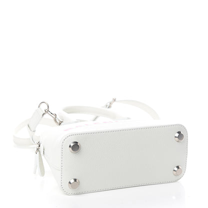 Balenciaga Grained Calfskin Logo XXS Ville Top Handle Bag White Fluo Pink 3 of 8