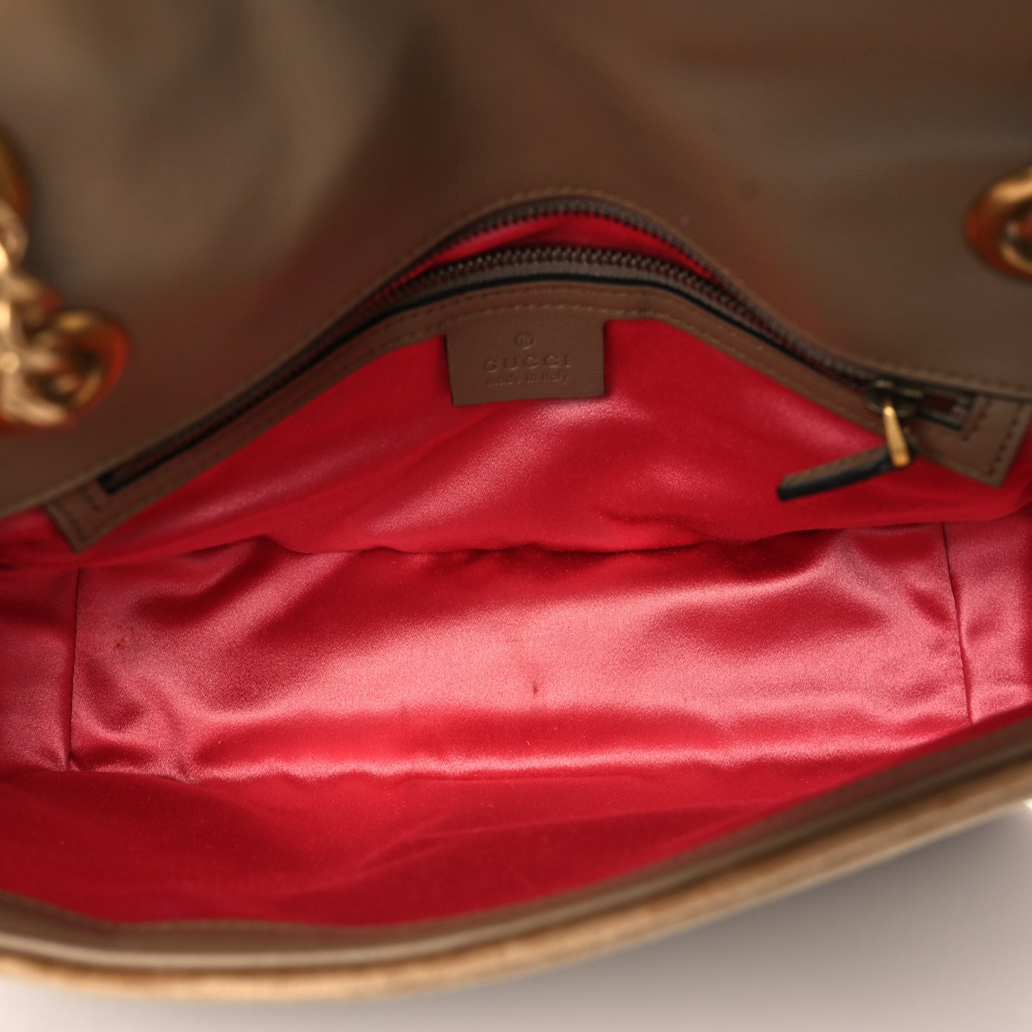 Velvet Matelasse Small GG Marmont Shoulder Bag Taupe