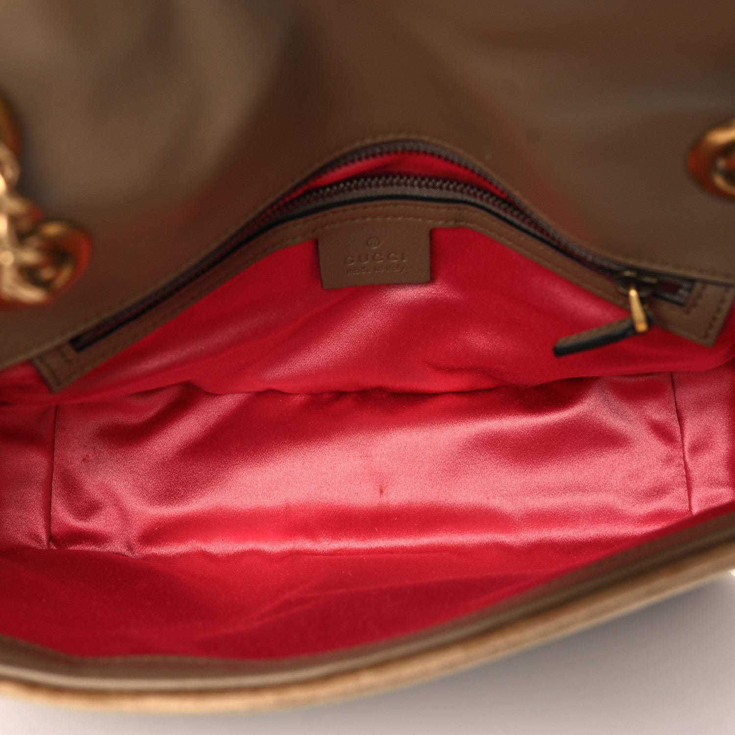 Gucci Velvet Matelasse Small GG Marmont Shoulder Bag Taupe 6 of 10