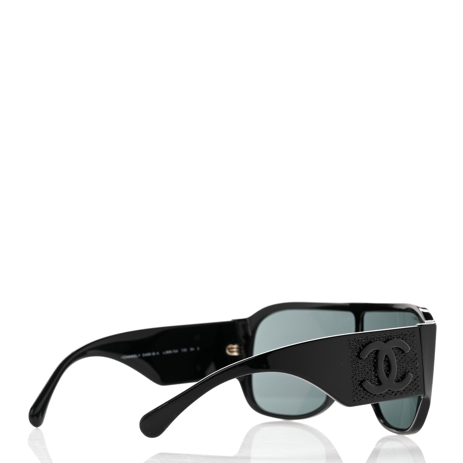 Chanel Acetate Crystal CC Shield Sunglasses 5466-B-A Black 4 of 8