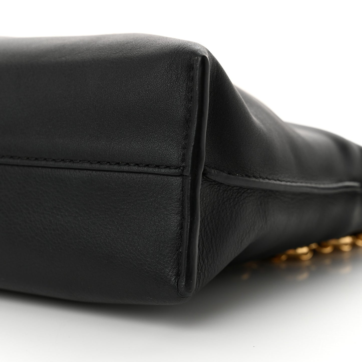 Nappa Calfskin Mini Flamenco Knot Clutch With Chain Black