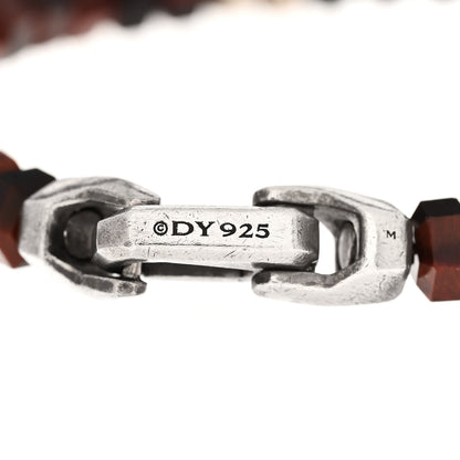 David Yurman Sterling Silver Red Tiger's Eye 6mm Hex Bead Bracelet 3 of 4