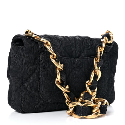 Chanel Denim Quilted Medium Funky Town Flap Black 3 of 10