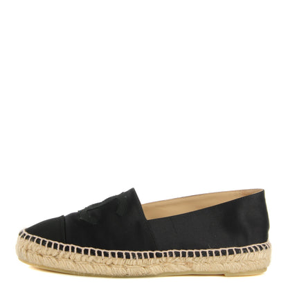 Chanel Satin CC Espadrilles 37 Black 1 of 8
