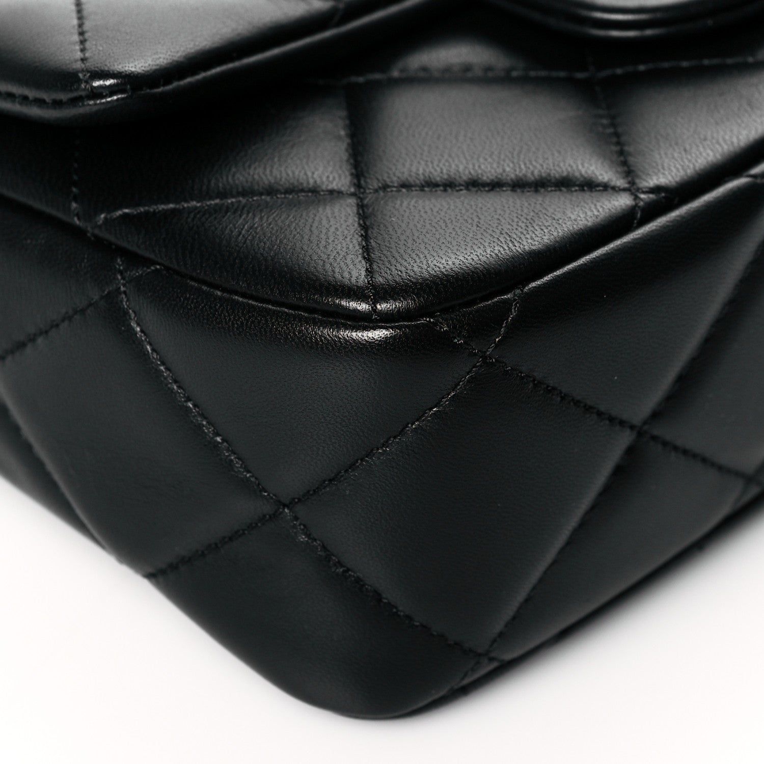Chanel Calfskin Quilted Mini Square Pearls Chain Flap Black 8 of 10
