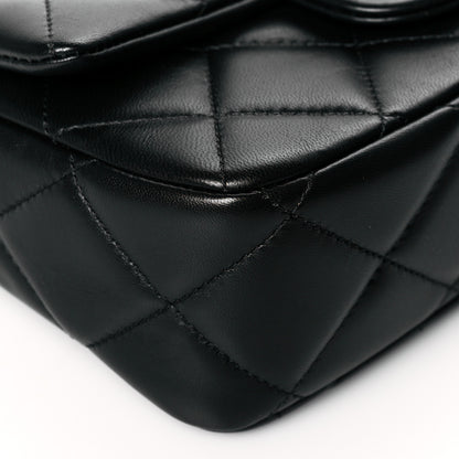Chanel Calfskin Quilted Mini Square Pearls Chain Flap Black 8 of 10