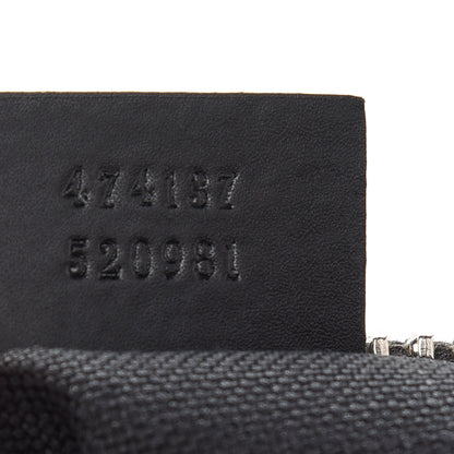 Gucci GG Supreme Monogram Appia Calfskin Web Flat Messenger Bag Black Grey 7 of 10