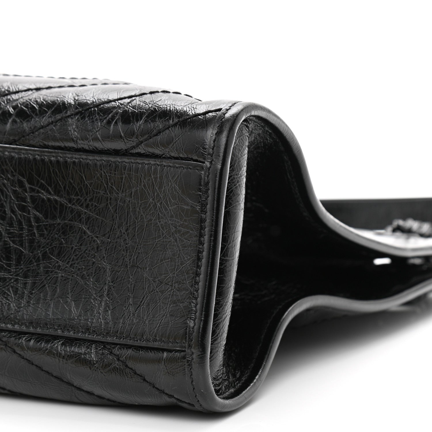 Saint Laurent Crinkled Calfskin Matelasse Monogram Medium Niki Shopper Tote Black 10 of 10