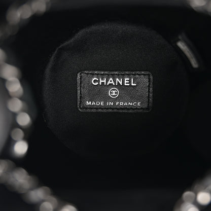 Chanel Strass Lambskin Mini Bucket Bag Black 6 of 11