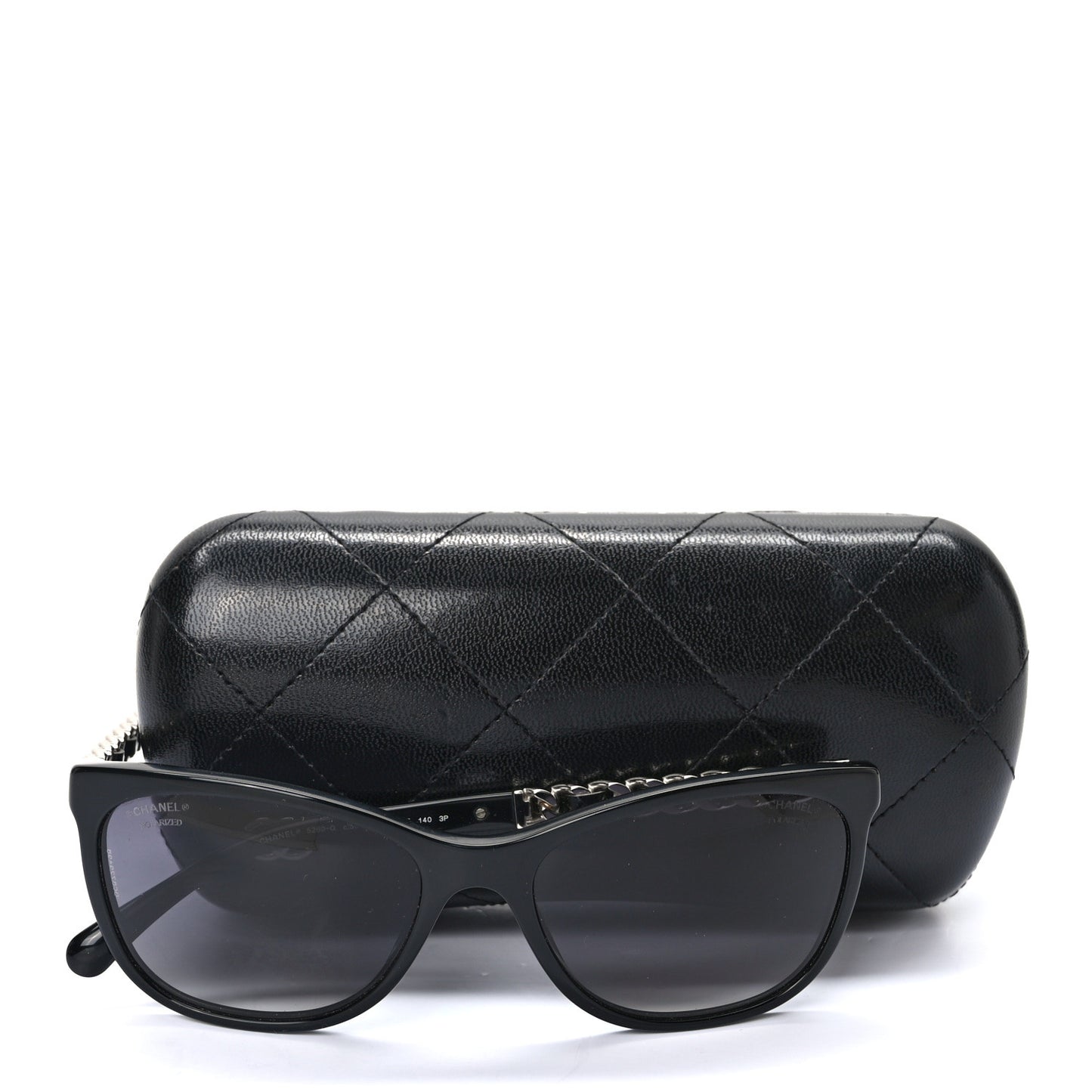 Cat Eye Chain Polarized Sunglasses 5260-Q Black
