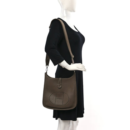 Hermes Taurillon Clemence Evelyne III PM Etoupe 3 of 10
