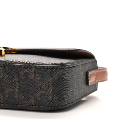 Celine Canvas Calfskin Triomphe Shoulder Bag Tan 9 of 9