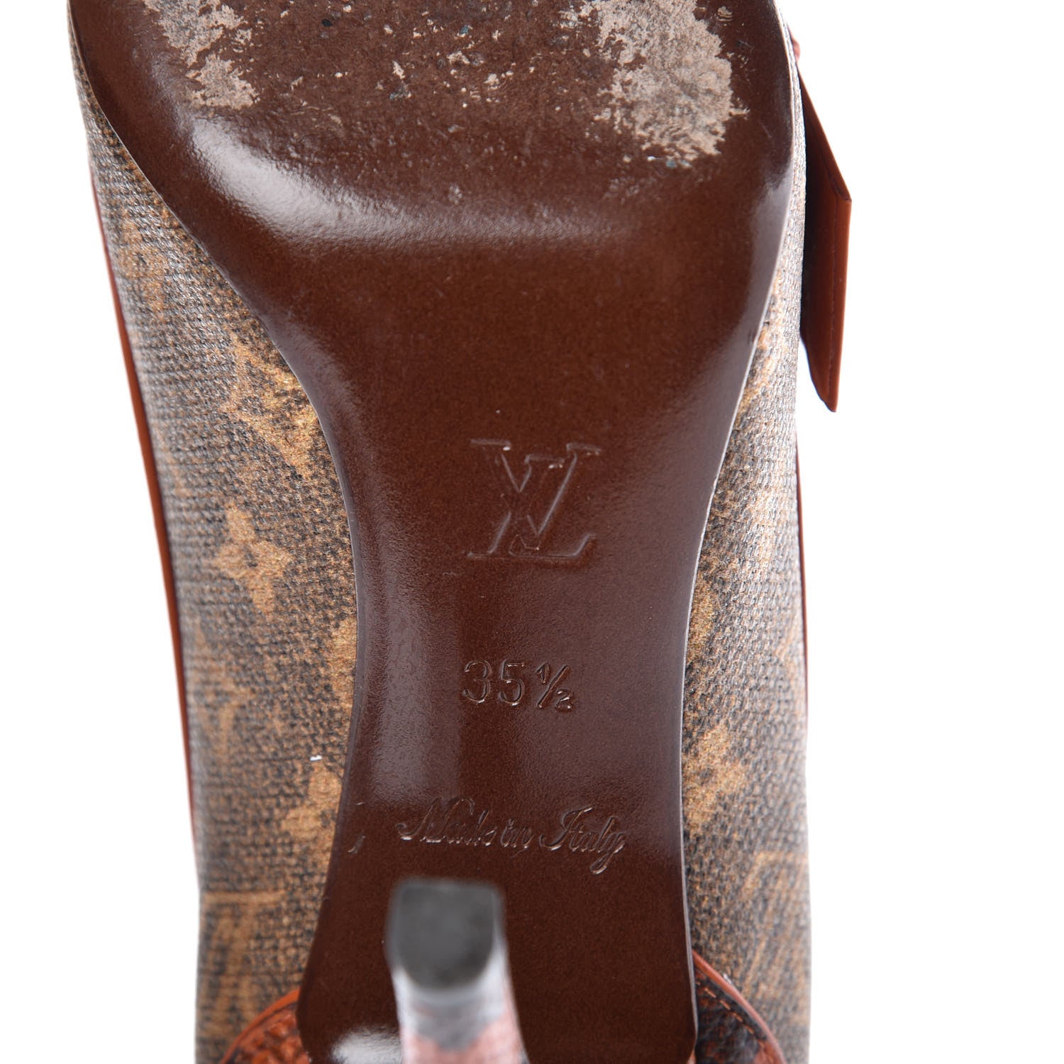 Louis Vuitton Karung Monogram Pulp Heartbreak Pumps 35.5 Orange 7 of 11