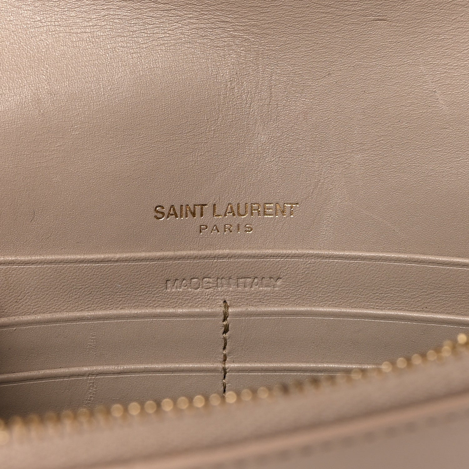 Saint Laurent Smooth Calfskin Classic Monogram Kate Tassel Chain Wallet Dark Beige 6 of 10
