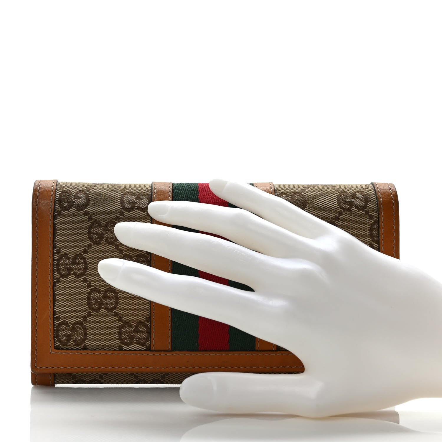 Gucci Monogram Vintage Web Continental Wallet Tobacco 2 of 9