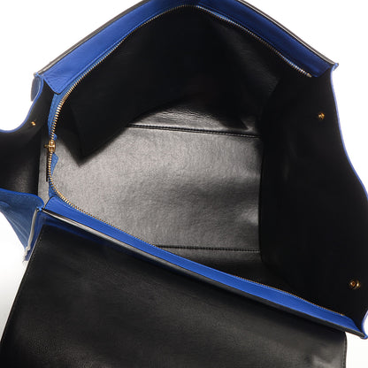 Celine Calfskin and Suede Large Trapeze Royal Blue 5 of 11