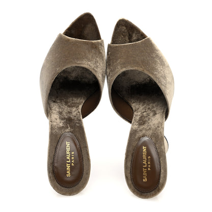 Saint Laurent Velluto Suite 105 Mule Sandals 41 Dove Grey 2 of 9