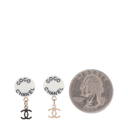 Chanel Resin Coco CC Drop Earrings Gold 2 of 4