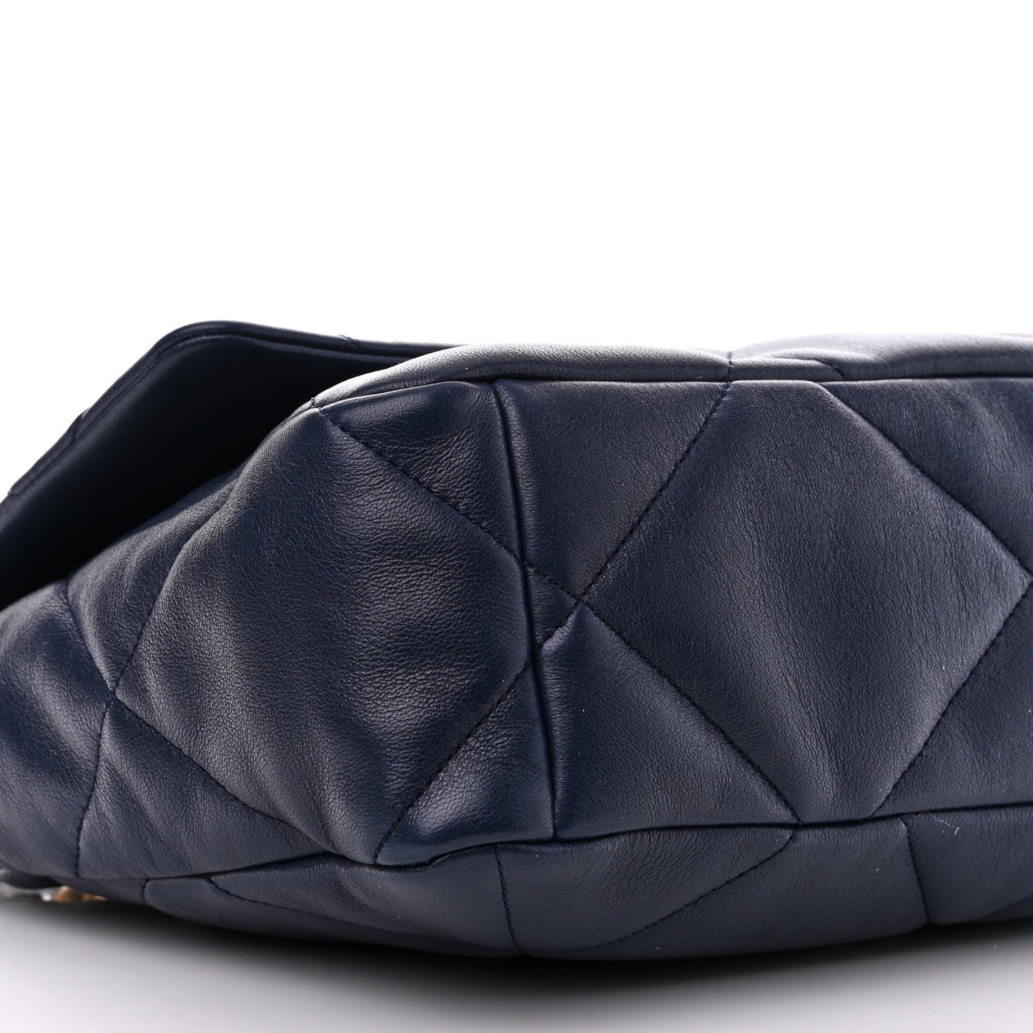 Lambskin Quilted Large Chanel 19 Flap Navy Blue