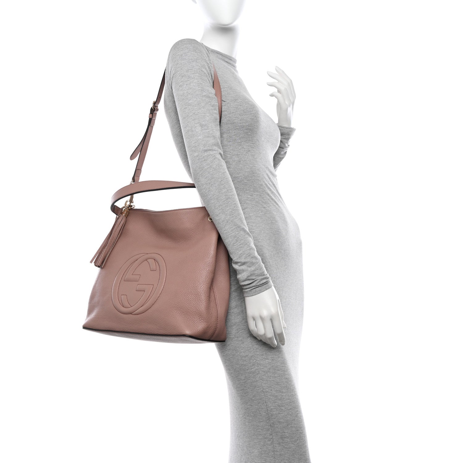 Gucci Pebbled Calfskin Large Soho Hobo Camelia 2 of 12