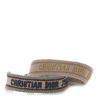 Christian Dior Woven Cotton J'Adior Friendship Bracelet Set Gold Pink 1 of 4
