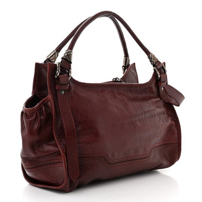 Burberry Calfskin Ashmore Tote Burgundy 3 of 12