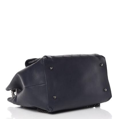 Chanel Calfskin Stitched Large Urban Luxury Drawstring Backpack Navy Blue 4 of 15