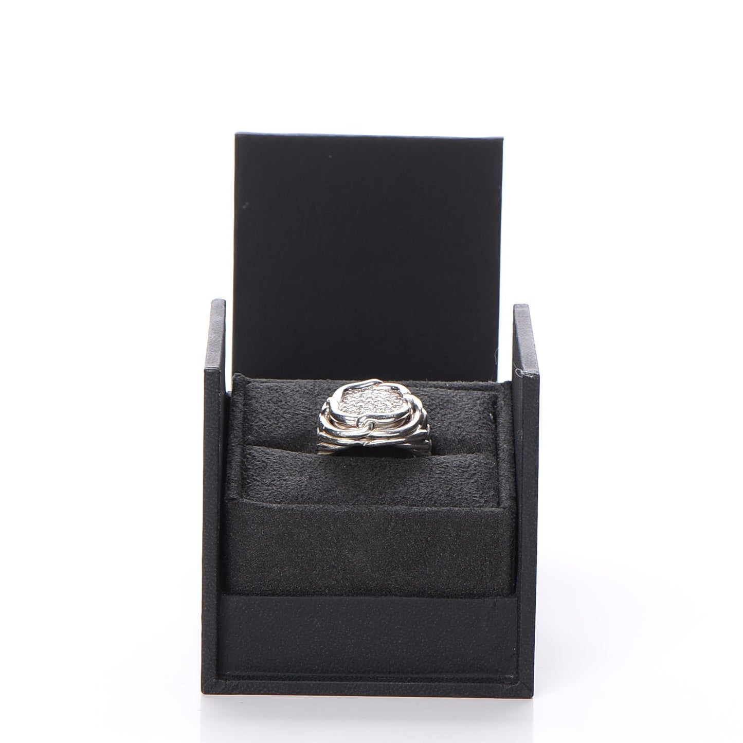 Sterling Silver Diamond 16mm Large Labyrinth Ring 52 6