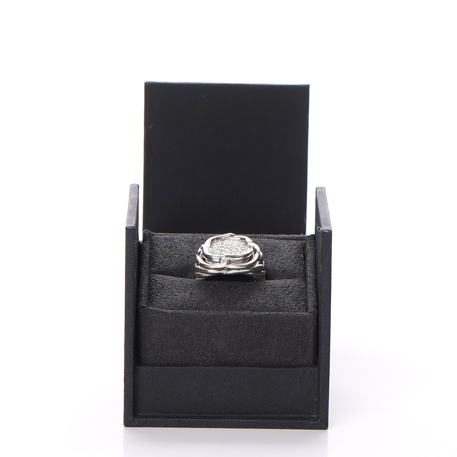 David Yurman Sterling Silver Diamond 16mm Large Labyrinth Ring 52 6 6 of 6