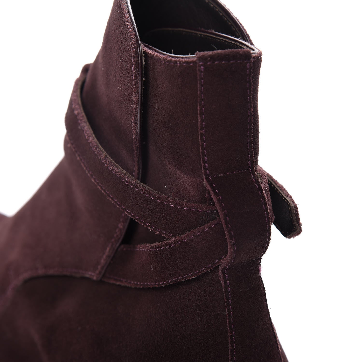 Saint Laurent Suede Soho Calfskin Ankle Boots 40 Deep Blood 22 of 25