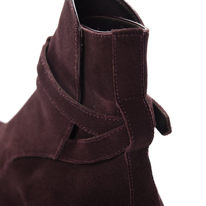 Saint Laurent Suede Soho Calfskin Ankle Boots 40 Deep Blood 22 of 25
