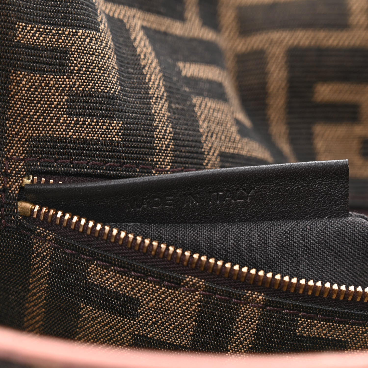 Fendi Fabric Jacquard FF 1974 Paisley Embroidered Baguette Tobacco Moro Rosa Quarzo Multicolor 7 of 10