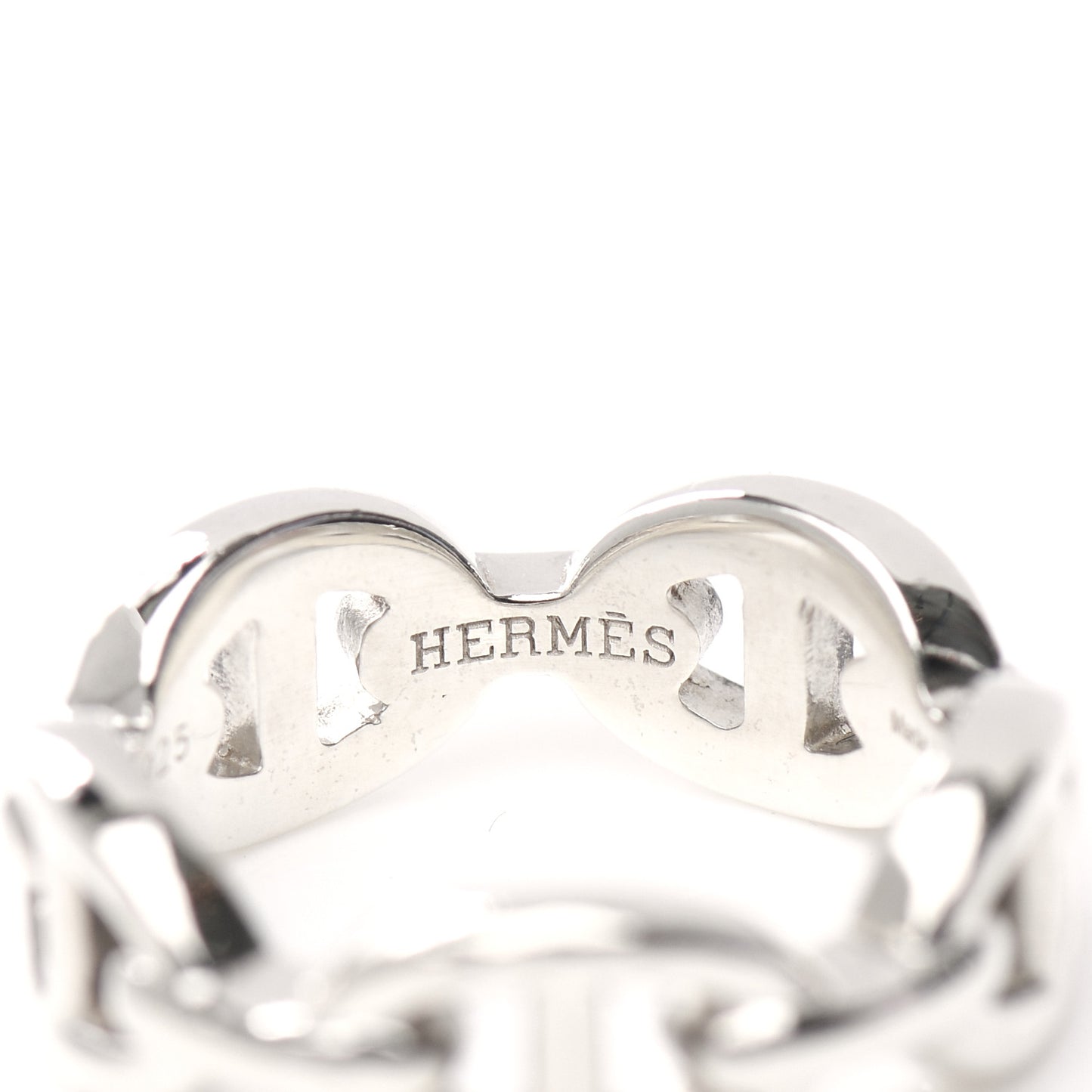 Sterling Silver PM Chaine d'Ancre Enchainee Band Ring 51 5.75