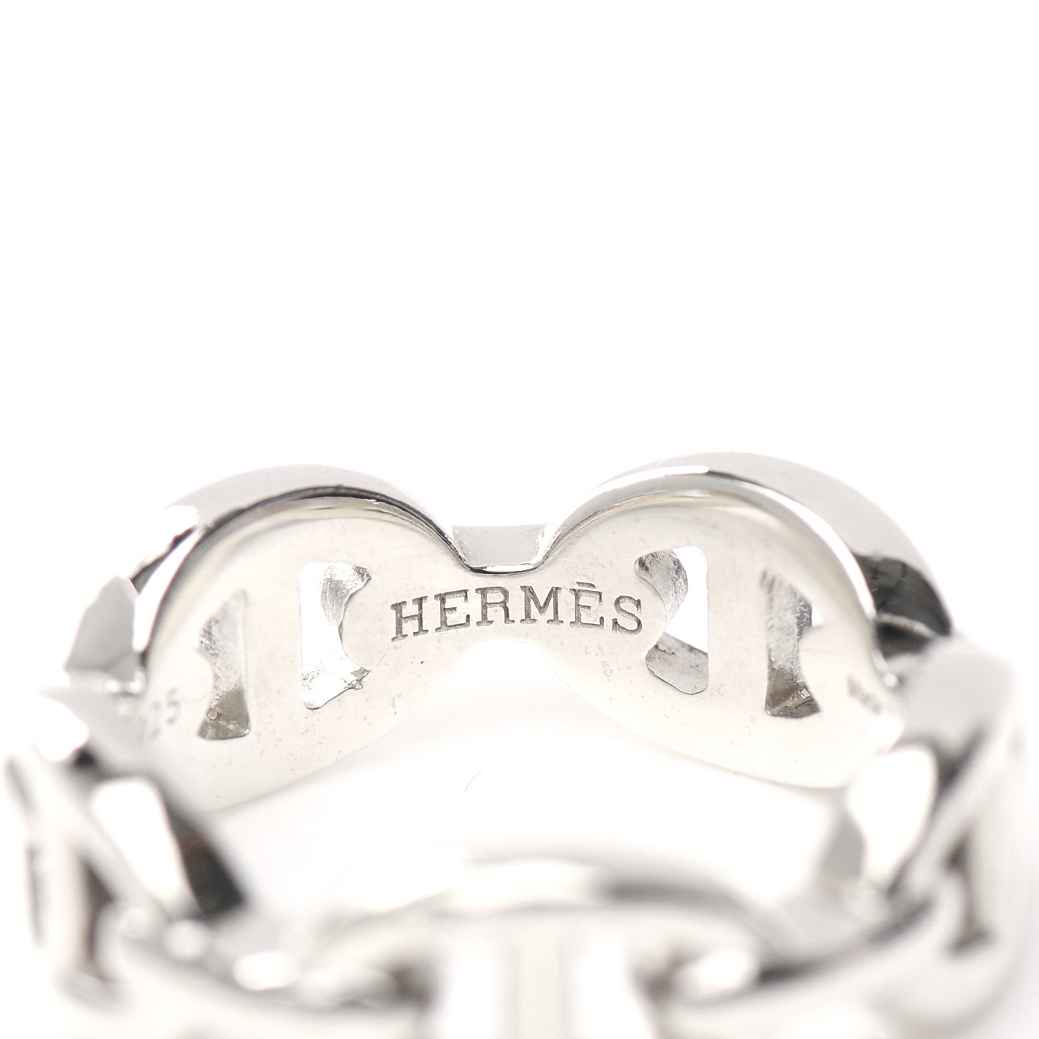 Hermes Sterling Silver PM Chaine d'Ancre Enchainee Band Ring 51 5.75 4 of 8